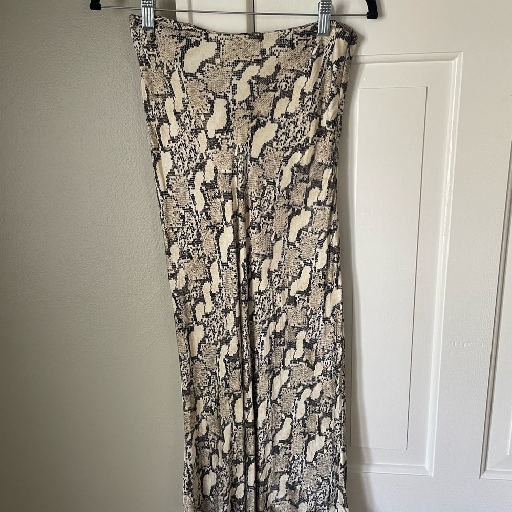 H&M Snake Print Midi Slip Skirt